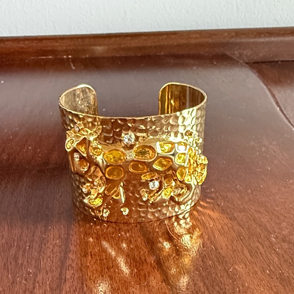 Lily Bloom Gold Textured Cuff Bracelet